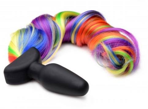 COLA PLUG VIBRADOR USB ARCOIRIS CON MANDO