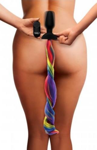 COLA PLUG VIBRADOR USB ARCOIRIS CON MANDO