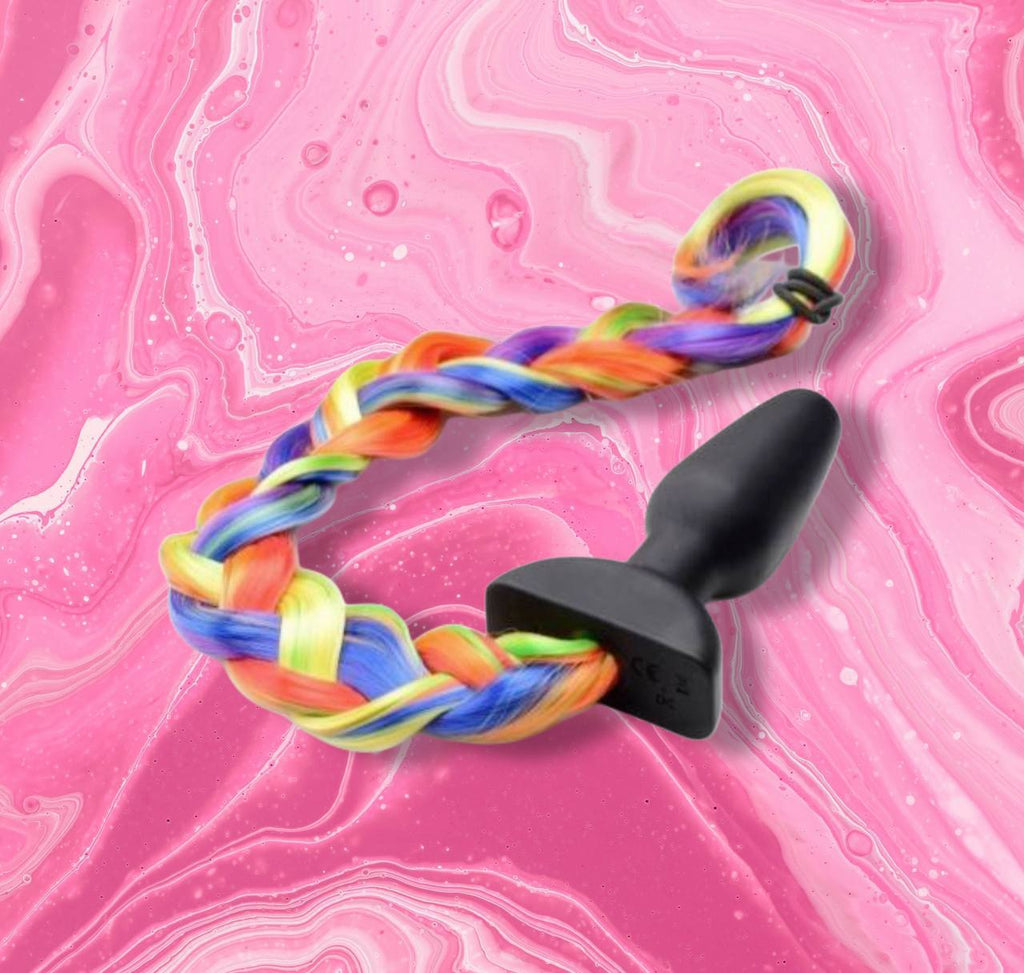 COLA PLUG VIBRADOR USB ARCOIRIS CON MANDO