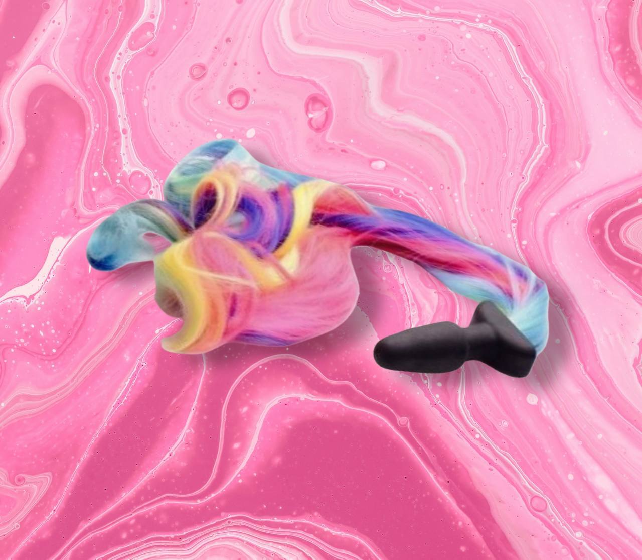 COLA PONI PLUG ARCOIRIS SILICONA