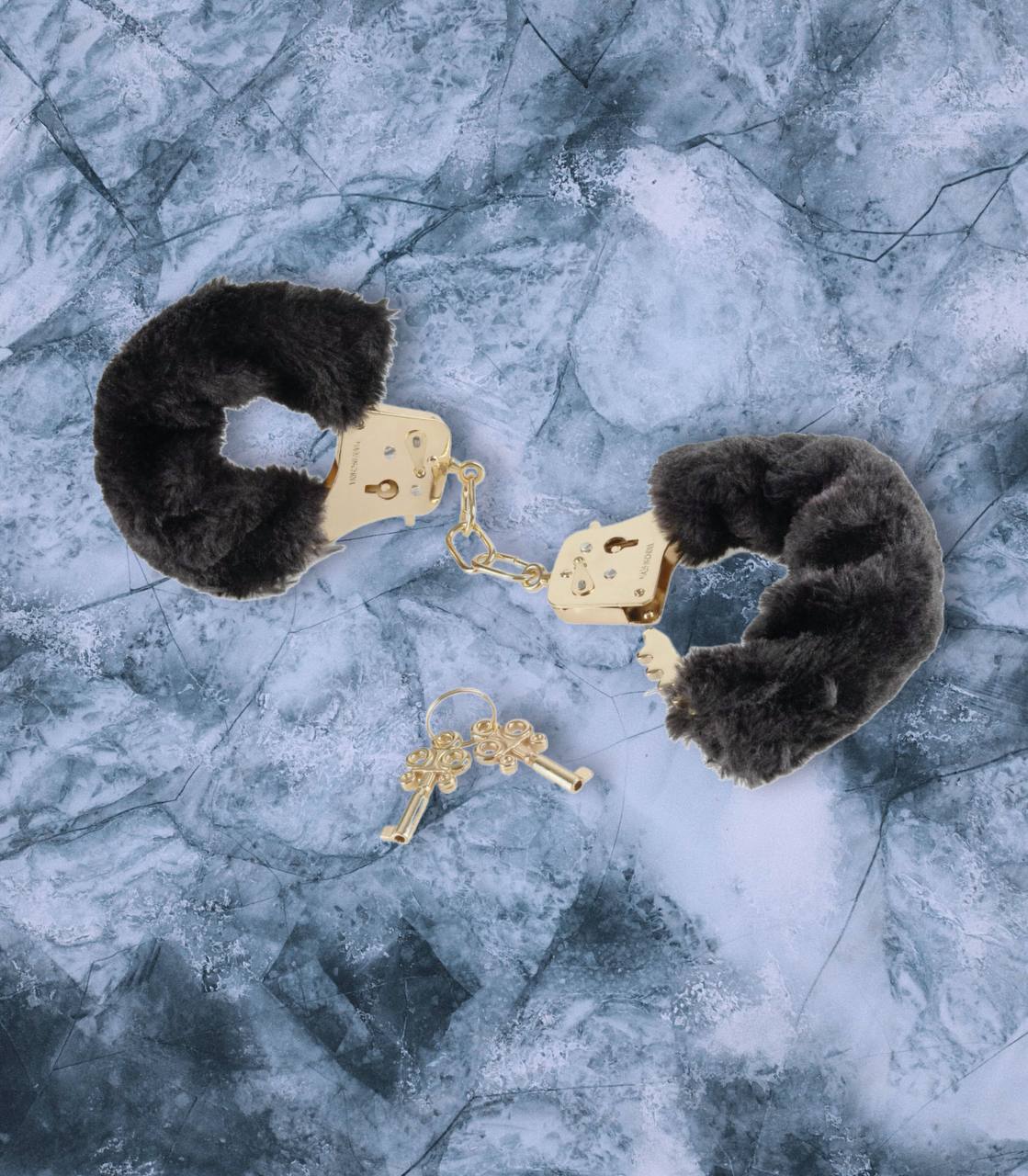 DELUXE FURRY CUFFS GOLD/BLACK