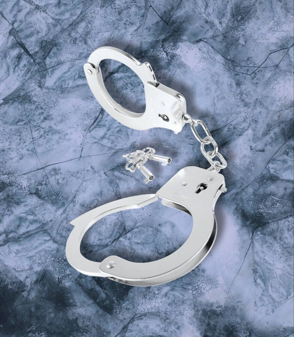 DESIGNER METAL HANDCUFFS SILVER