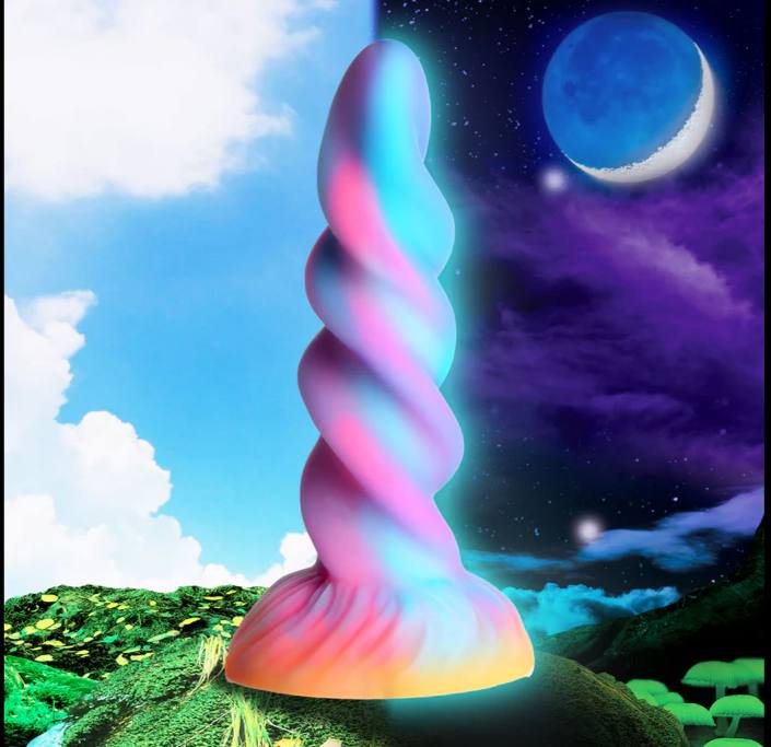 DILDO SILICONA FOSFORESCENTE MOON RIDER UNICORN
