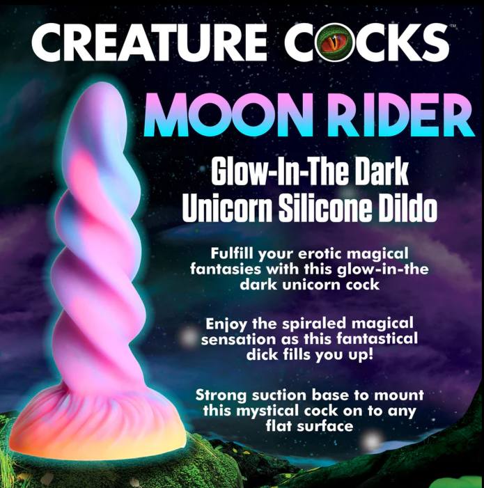 DILDO SILICONA FOSFORESCENTE MOON RIDER UNICORN