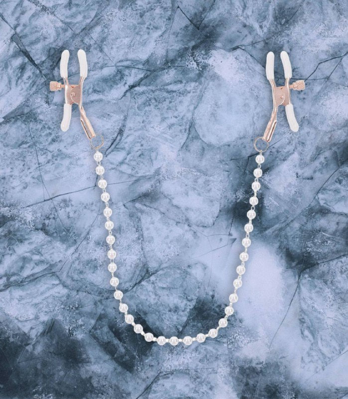 PEACHES ‘N CREAM 🍑 PEARL NIPPLE CLAMPS